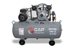 100 lt 2 Kafa 8 Bar 2 Hp Pistonlu Hava Kompresörü - GP 100