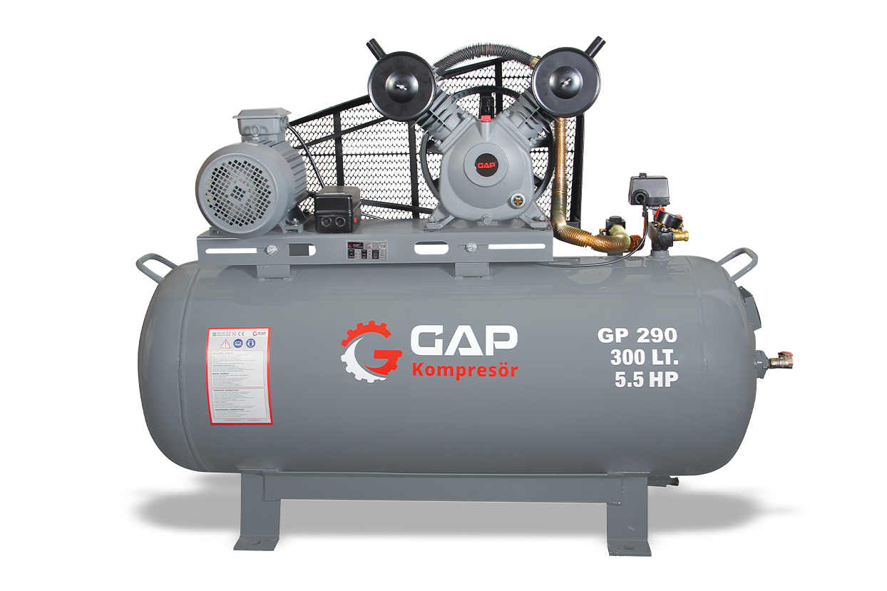 300 lt 2 Kafa 8 Bar 5.5 Hp Pistonlu Hava Kompresörü - GP 290