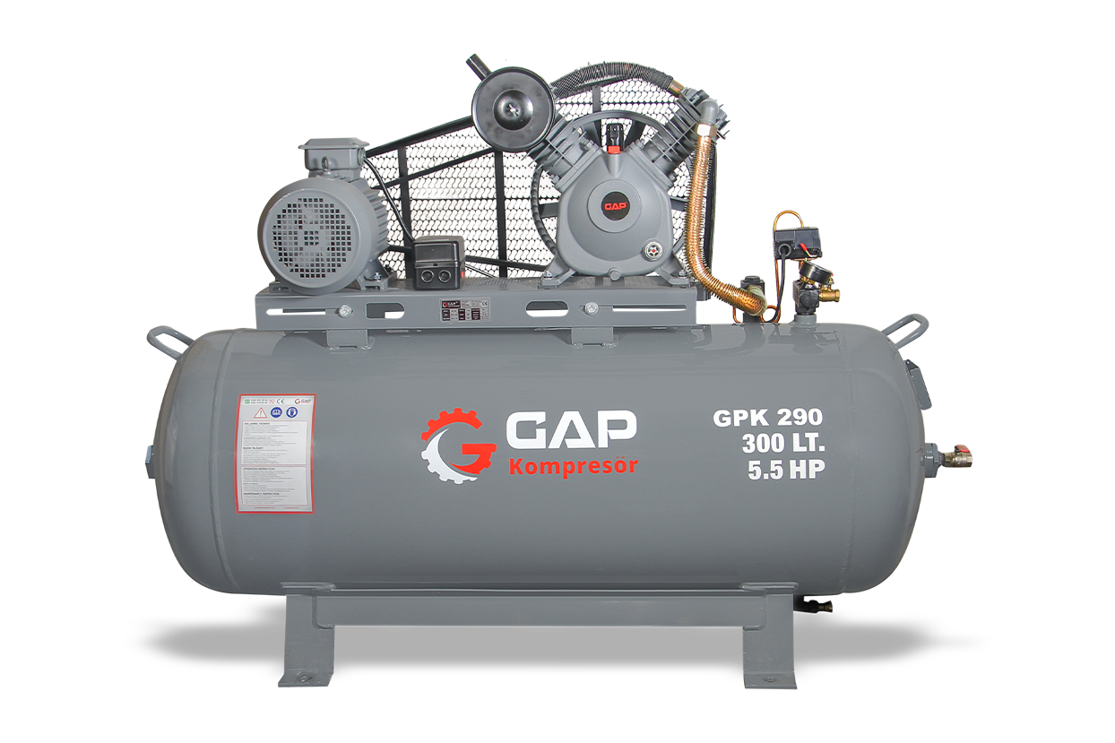 300 lt 2 Kafa 12 Bar 5.5 Hp Pistonlu Hava Kompresörü - GPK 290