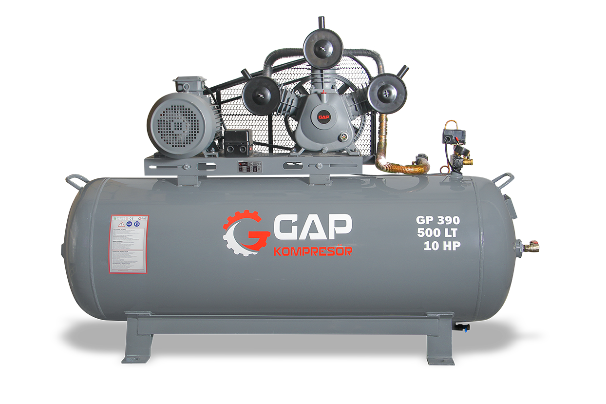 500 lt 3 Kafa 8 Bar 10 Hp Pistonlu Hava Kompresörü - GP 390