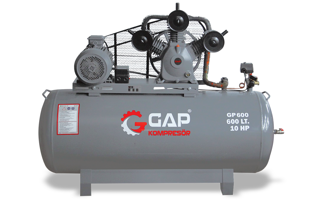 600 lt 3 Kafa 8 Bar 10 Hp Pistonlu Hava Kompresörü - GP 600