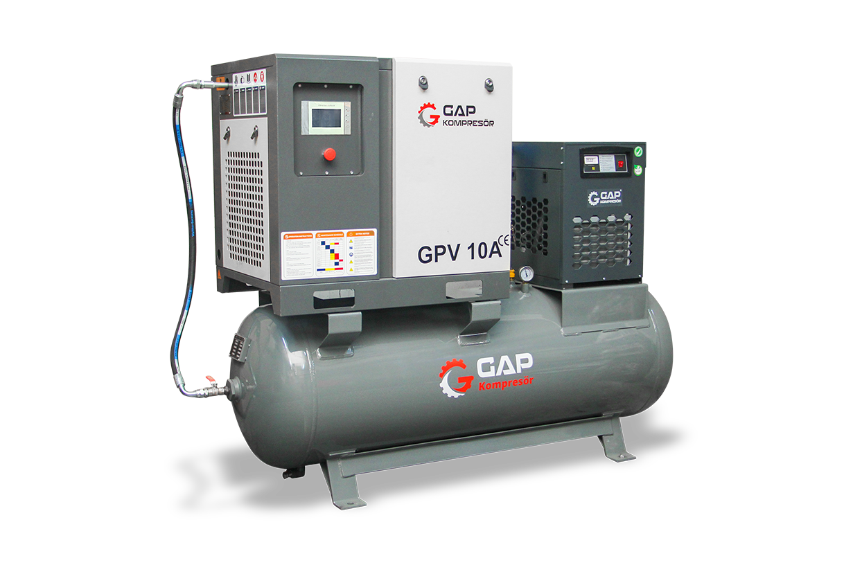 10 Hp 500 lt Depo Üstü Vidalı Hava Kompresörü - GPV 10 A