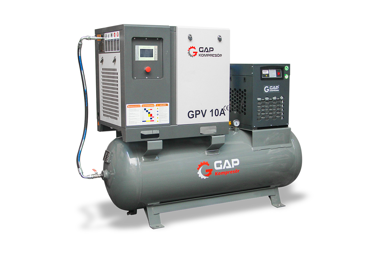 10 Hp 500 lt Depo Üstü Vidalı Hava Kompresörü - GPV 10 A