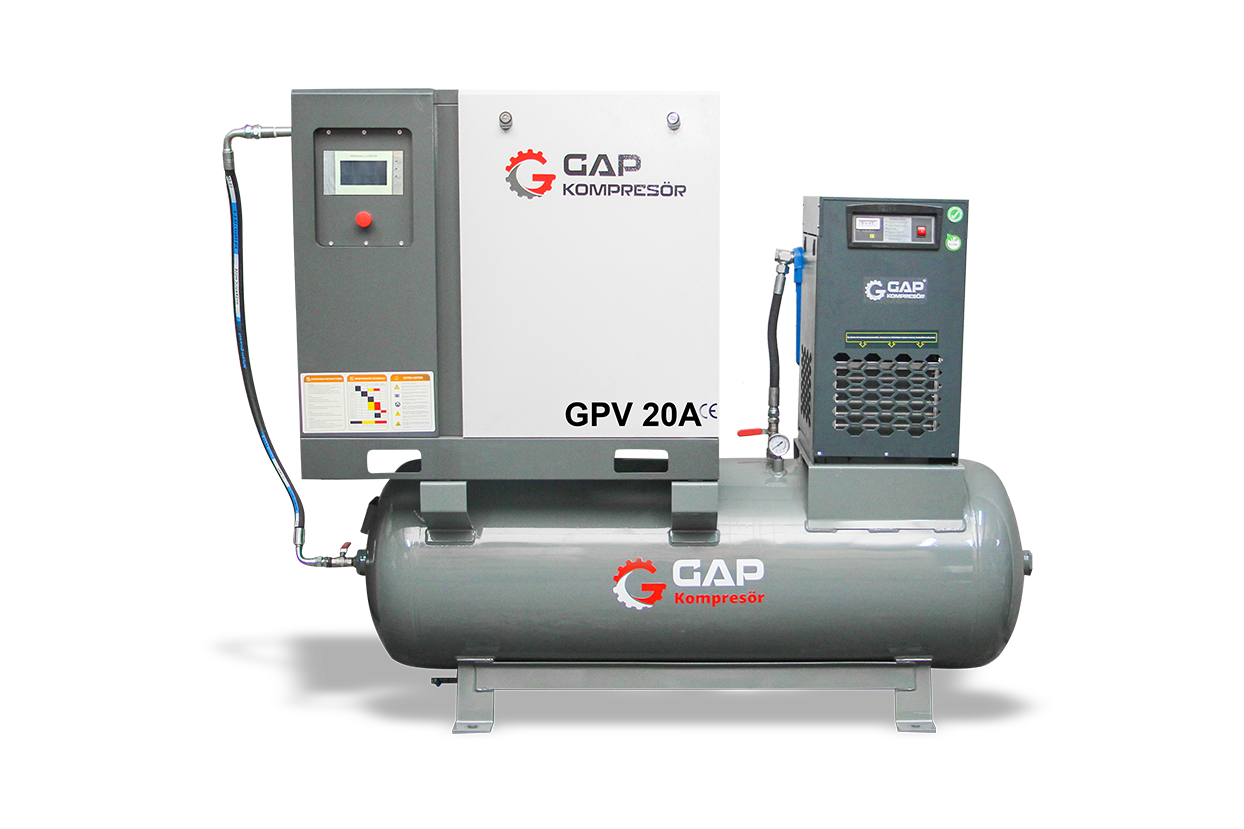 20 Hp 500 lt Depo Üstü Vidalı Hava Kompresörü - GPV 20 A