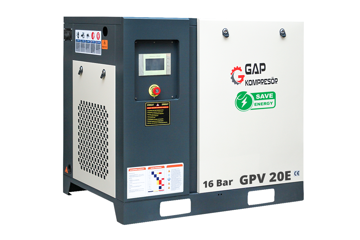 16 Bar 20 Hp 1000 lt İnvertörlü Vidalı Hava Kompresörü - GPV 20 E