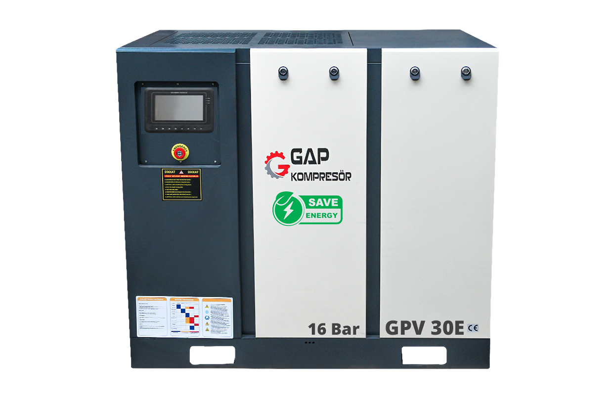 16 Bar 30 Hp 1000 lt İnvertörlü Vidalı Hava Kompresörü - GPV 30 E